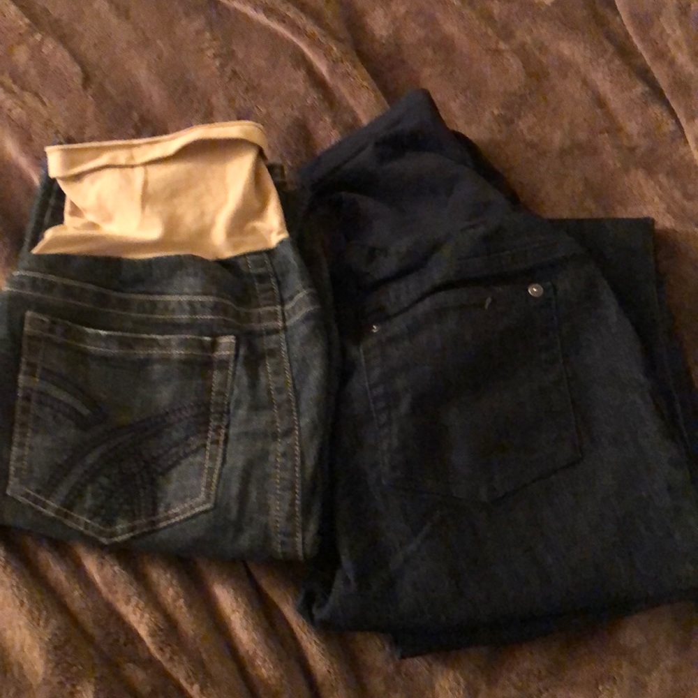 2 maternity jeans  indigo blue size medium